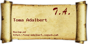 Toma Adalbert névjegykártya